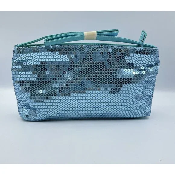 M. Asam Blue Sequined Cosmetic Bag NEW - Picture 2 of 10